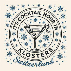 Klosters - Handbedruckte Stoff-Cocktailservietten im 4er-Set