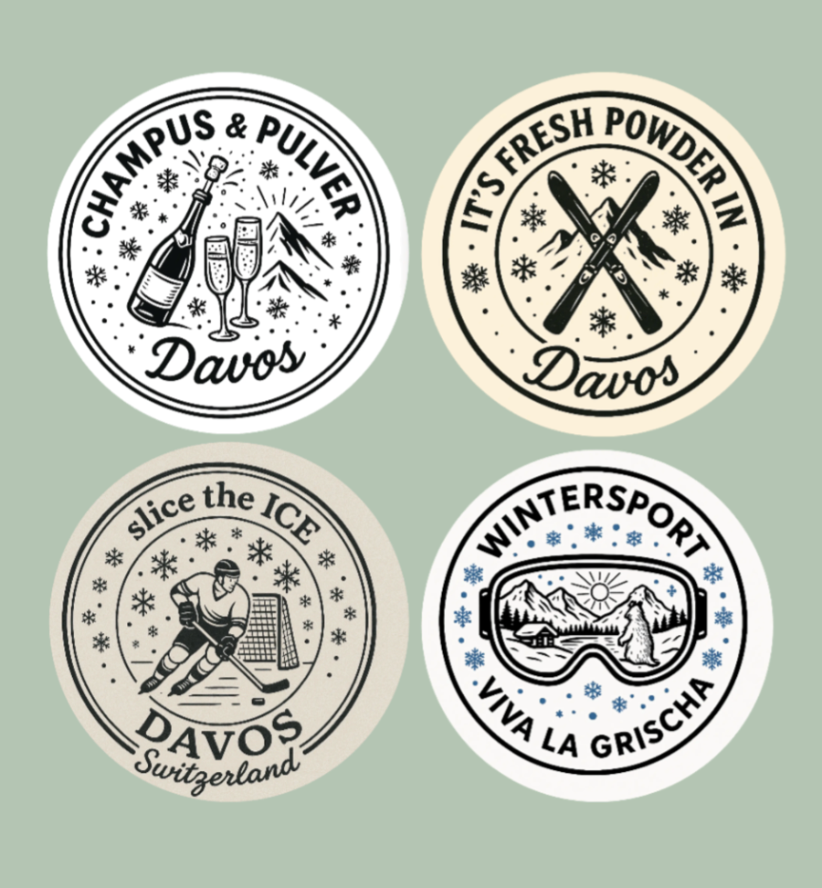 Davos - Handbedruckte Stoff-Cocktailservietten im 4er-Set